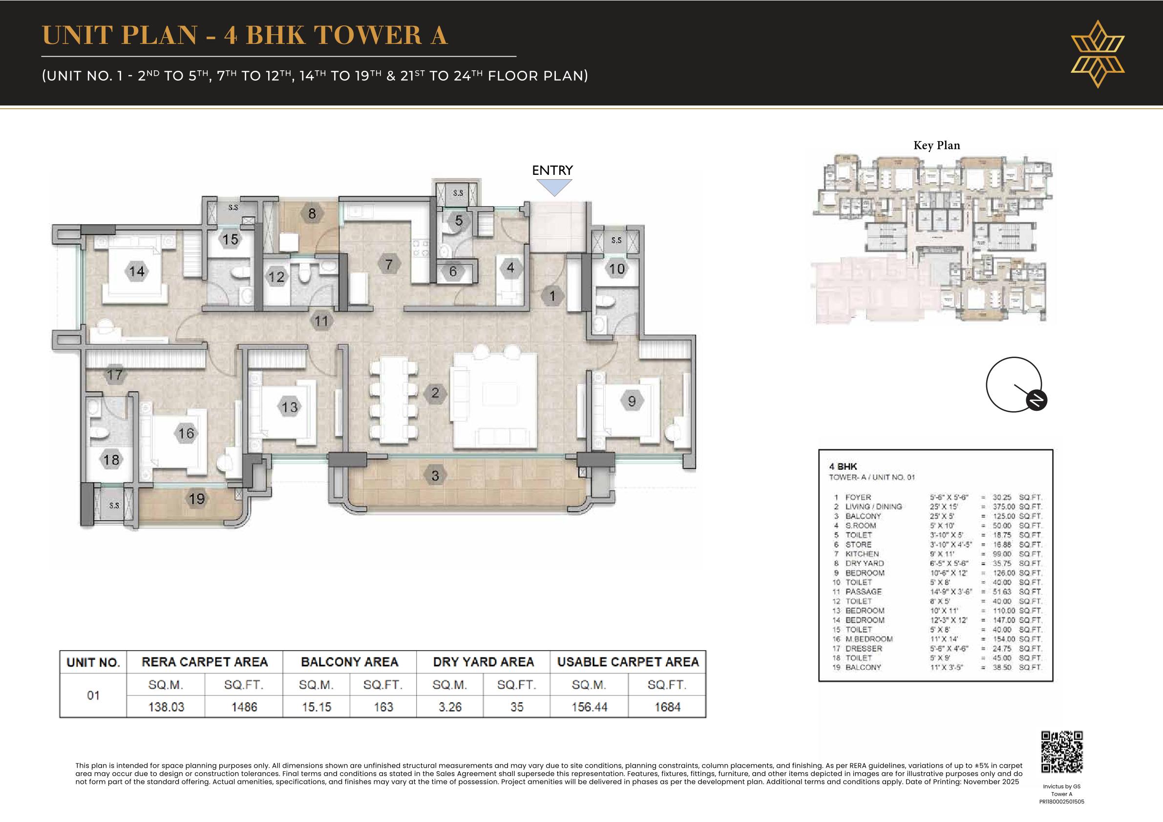 4 BHK Floor Plan